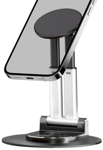 ccuzs Magnetic Phone Stand, Foldable Phone Holder, Cell Phone Stand with Non Slip Base, Decorative Tabletop Phones Holder 12.4x9.8x2.8cm for Indoor, Outdoor, Reader, Tablet, Cell Phones