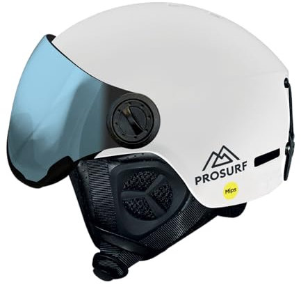 PROSURF - Casque MIPS Visiere PHOTOCHROMIQUE Black Unisex (White, L)