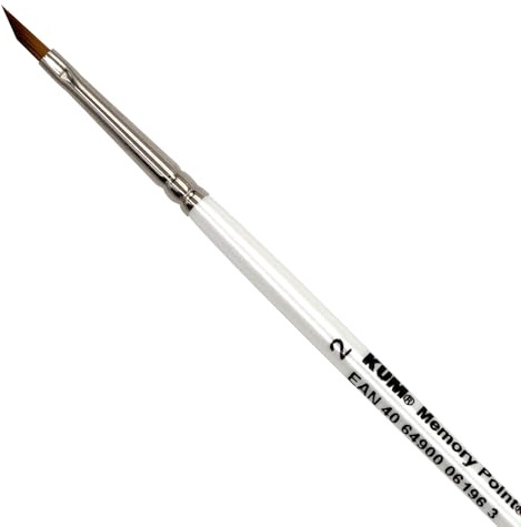 KUM - Aquarellpinsel Memory Point Schräg Größe 2 | Malpinsel für Künstler, Künstlerbedarf für Aquarellmalerei und Watercolor