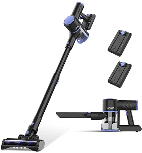 Cordless Vacuum Cleaner, 4-in-1 Vacuum Cleaners for Home, Handheld Vacuum Cleaner with 40 mins Runtime, Stick Vacuum for Apartment, Carpet, Black 2 Batteries