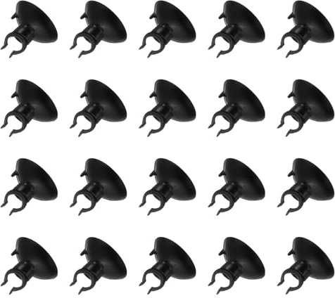QUARKZMAN 20 Stück Aquarium Saugnapf Clips, 10mm Luftschlauchhalter Klemmen Saugnapfhalter Saugnapf für ID Luftschlauch Tank, Schwarz