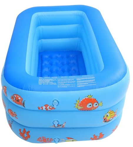 HEALSOPTHY Piscina Inflable para Niños y Bebés Azul 130 Cm Tres Capas Colchón De Agua Juguete De Piscina Verano Diversión y Juego Casa