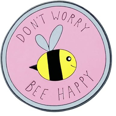 CULASIGN Lustig Emaille Anstecknadel, Don't Worry Bee Happy Pin Cartoon Brosche Metall Anstecker Pin für Frauen Männer Kinder Geschenk