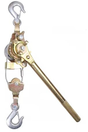 Come Along Winch 3T/6600lb Pull 1m/3.2ft Steel Cable, with 2 Hooks Cable Puller Tool with Twin Puller, Cable Winch Puller for Construction, Moving, Stationary and Automotive(1T/2200lb-1m/3.2ft)