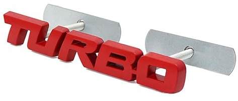 Kühlergrill-Turbo-Logo, Auto-Front-Emblem, 3D-Metallabzeichen, Aufkleber (rot)