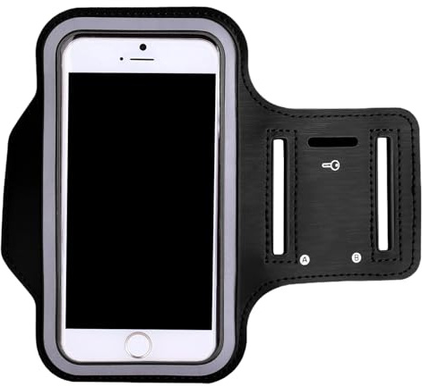 Wanderj Running Armband Mobile Phone Holder – Waterproof, Shock Resistant Sports Bag, Lightweight Storage Bag, Secure Fit for Phones, Built-in Key Slot, Important for Cycling