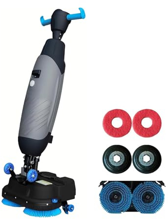 Lissontine Polisseuse Professionnelle, Machine De Nettoyage De Sols Et Tapis 45,7 Cm, 240 TR/Min, Bac à Eau Double, Doubles Têtes De Brosse pour Nettoyage Industriel Grey