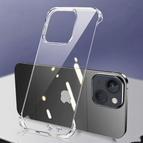 FAOMSEBS Cover per iPhone 14 Trasparente Senza Bordo (Sensazione di Metallo Nudo) [Ultra Sottile Come Senza Custodia] Antishock Custodia per iPhone 14 Cover Rapida Dissipazione del Calore Case