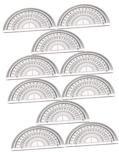 CLISPEED Transportador de Plástico Transparente de 180 Grados Pequeño Paquete de 10 Piezas para Matemáticas y Dibujo Herramienta Escolar Precisa para Medir Ángulos y Delineación