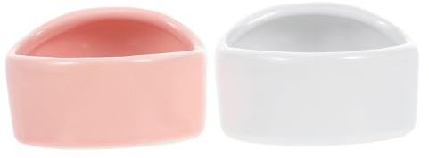 Abaodam 2pcs Ceramic Food Bowls Washable Household Feeding Bowls for Hamster Rabbit Guinea Pig Hedgehog Wear-resistant Material