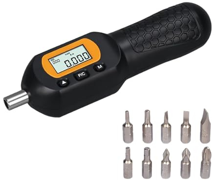 Cacciavite digitale LCD per misurazione della coppia, portatile, in ABS, senza batteria, include 10 punte speciali per meccanica, set di cacciaviti dinamometrici professionali
