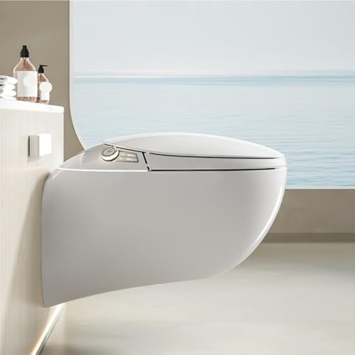 Bidet WC intelligente sospeso, WC automatico integrato senza serbatoio con sensore e aromaterapia for piccole case(Automatic flip version)