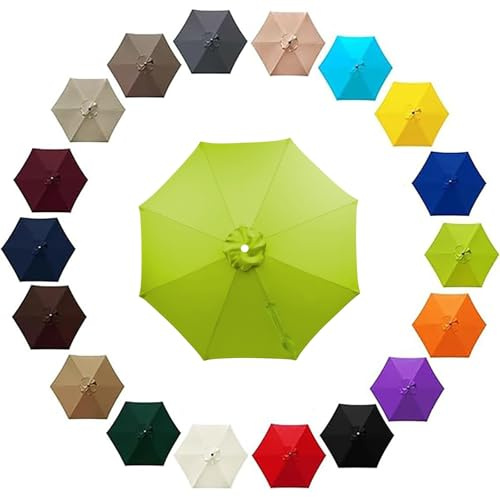 Générique Toile De Rechange pour Parasol Déporté À 8/6 Bras De 2,0/2,3/2,5/2,7m/3/3,5/4,0m, Housse De Rechange en Tissu pour Parasol De Terrasse(Grass Green,(6Rib) 2.7m/8.8ft)
