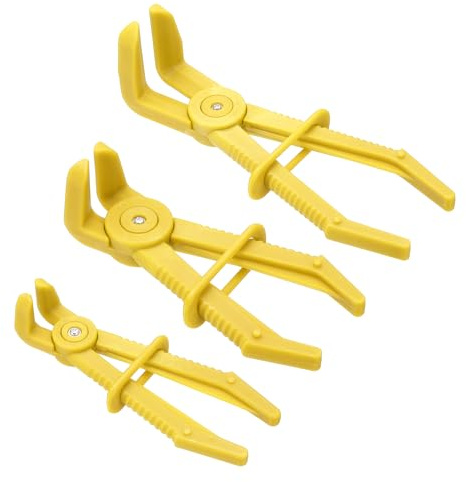 sourcing map 3pcs 6/6/9 Inch Hose Pinch Pliers, Plastic Hose Locking Pliers Multi-Functional Nylon Clamp Tools for Repairing Coolant Fuel Systems Automotive Repairs, Yellow