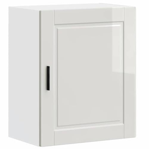 SDWEHBJ Küchen-Hängeschrank Hochglanz-Weiß, 50 x 31 x 60 cm, Holzwerkstoff, Wandmontage, mit Tür