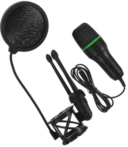 HOMOCONO Microfono Condensatore USB Riduzione del Rumore per Gaming Set Professionale Nero in Metallo e Plastica Supporto Colore Casuale per Trasmissioni Live e Attività