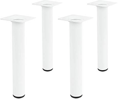 Amig Möbelstützen 4er Set Ausführung Rund Weiß Höhe 400mm ø 30mm Tischbeine Metall