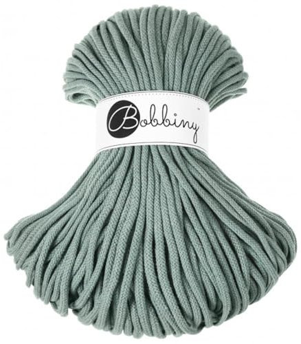 Bobbiny Cordón/cuerda de 5 mm para macramé de color laurel, 100 % algodón, 100 m