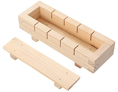 HEMOTON Traditionelle Holz-Sushi-Pressform Rechteckig, Handgefertigt Aus Kiefernholz FüR Oshizushi, Diy Sushi Maker FüR Zuhause, Kompakte GrößE 8.27 X 2.95 X 2.17 Zoll