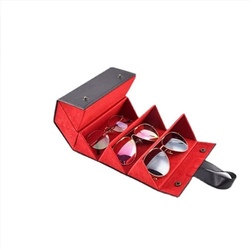 Sxspace Brillenorganizer Brillenaufbewahrung/Präsentation, Reisen Sonnenbrillen Brillenbox zur Aufbewahrung von 5 Brillen, Tragbar Brillenetui für Damen Herren