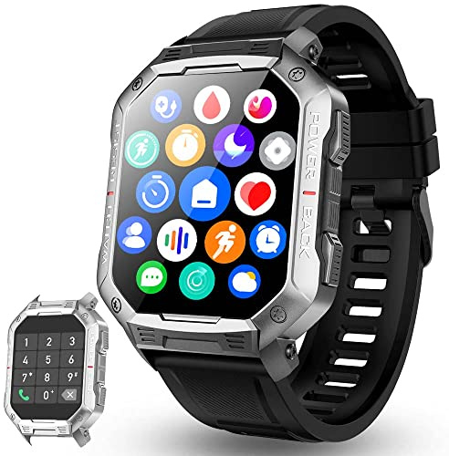 Bengux Smartwatch mit Bluetooth 5.1 Anruf/Nummerierung, IP67 Sport, 20 Sportmodi, Herzfrequenz, Blutsauerstoff, Wetter, Wecker, Kalorien für Android iOS