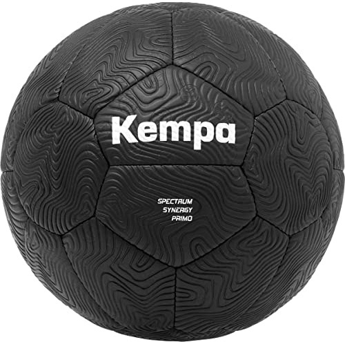 Kempa Spectrum Synergy Primo Black&White - Palla da allenamento e gioco con struttura unica a 30 pannelli, adatta a tutte le età, colore nero, taglia 0