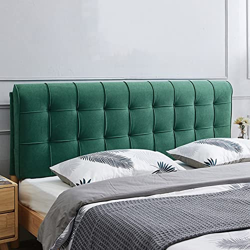 ZZYK Gepolstertes Kopfteil Kissen, Einfarbiges Bett Rückwand Wandkissen Tatami Schlafzimmer Samt Kopfteil Rückenlehne Stützkissen Übergröße Abnehmbares Kopfteil,Grün,with Headboard 78.7