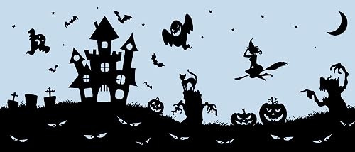 d-c-fix Fensterfolie Spooky Halloween 20 cm x 1,5 m statisch haftend | Sichtschutzfolie mit modernem Muster für Glasflächen – selbsthaftend, blickdicht, dekorativ