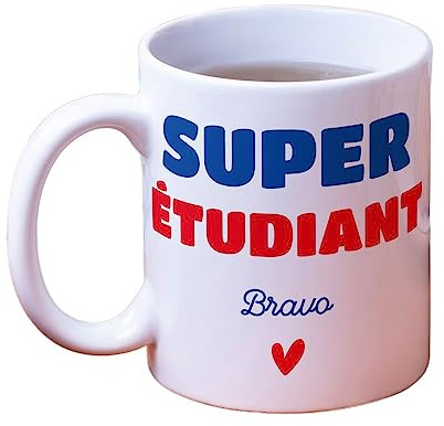 CADEAUX.COM - Tasse Personnalisable Super Etudiant - Tasse à Café - Mug Personnalisé - Mug Original - Idée Cadeau Personnalisé Photo et Message