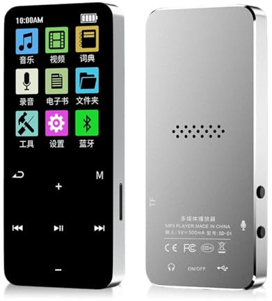 Lettore MP3 da 8 GB Lettore Musicale Portatile Bluetooth 4.2, Schermo LCD da 1,8 Pollici Lettore MP3 MP4 Digitale Lossless HiFi Supporto Registrazione Radio FM Visualizzazione di (Argento)