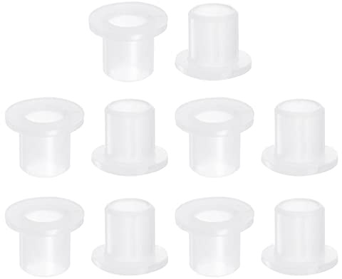 QUARKZMAN 10pz Flangiato Manicotto Cuscinetti 8mm Foro 10.6mm OD 12mm Lunghezza Nylon Boccole per Albero Bianco