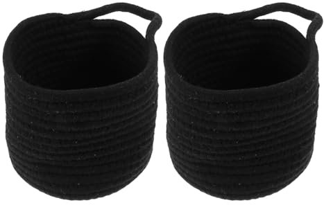 SHOWERORO Cotton Rope Storage Basket 7 Inch Woven Organizer for Small Household Items Accessories and Beauty Products Multi-Purpose Storage Solution