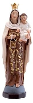 Figura de la Virgen del Carmen de Resina Pintada a Mano 4x3x13 cm