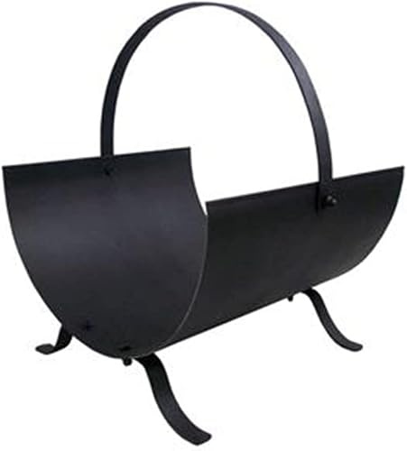 zeeyrak Round Firewood Log Storage Rack Powder Coated Steel Fireplace Wood Storage Organizer Log Stand For Indoor Outdoor Patio Fireside Wood Holder_Black