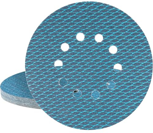 STEBRUAM 20 Pcs Disques 225 mm Grain 60 disques abrasifs 225mm 10 trous | abrasif 225 mm en forme de diamant, pour ponceuse à sec, ponceuse excentrique girafe