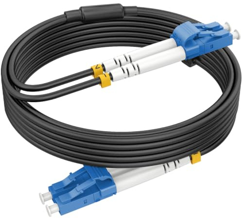 RamboCables 50m Gepanzerte Glasfaser-Kabel OS2 LC auf LC Duplex Singlemode