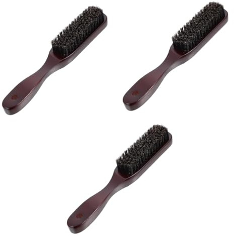 FRCOLOR 3stücke Bartbürste Aus Holz Für Herren Ergonomisches Design Zur Pflege Und Reinigung Von Bart Und Gesicht Für Salon Anwendung Zu Hause Schwarz