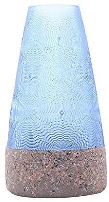 Flower Vases Decorative Glass Vase Blue Transparent Decoration Table Hydroponic Flower Arrangement Equipment Suitable for Home Living Room Desktop Decorations Flower Vases Decorative For Living Room (