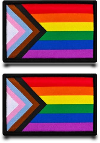 2 Stück Regenbogen-Verfahren Lustig Flagge Patch Gestickt Abzeichen Aufnäher mit Stickerei Taktisch Militär Patch Applikation für Kleidung Taschen Weste Jacke Rucksäcke