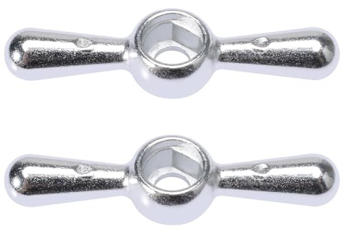 VIDABTE PP20617 Replacement Tee Handle with Square Broach in Chrome | Outdoor Faucet Water Spigot Handle, Metal Outside Faucet Hose Bibb T-Handles, Square Broach (2 pcs)