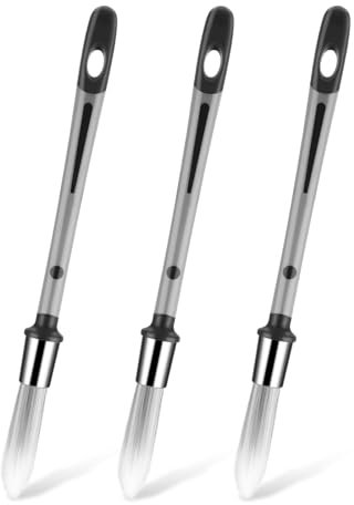 JJUNW Lot de 3 petits pinceaux de peinture pour murs, 1,8 cm, outils de peinture pour plinthes, coins muraux, bordures et retouches