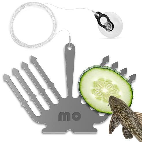 Support Concombre Aquarium INOX – Porte Légumes pour Pleco & Poissons de Fond – Support Nourriture avec Ventouse, Stable, Ne Glisse Pas, Eau Douce & Salée
