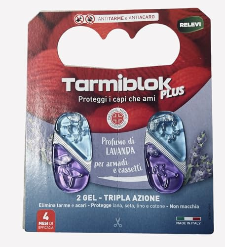 Antitarmico e Antiacaro Profumato Trappola per Tarme Alimentare (2 gel Elimina Tarme e Acari)