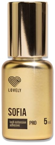 LOVELY Wimpernkleber SOFIA - schneller Kleber, Trocknungszeit 0,5 Sek. - bis zu 8 Wochen Halt, Hypoallergen - Wimpernkleber für Wimpernverlängerung geeignet für Studios & Fremdanwendung - 5ml Schwarz