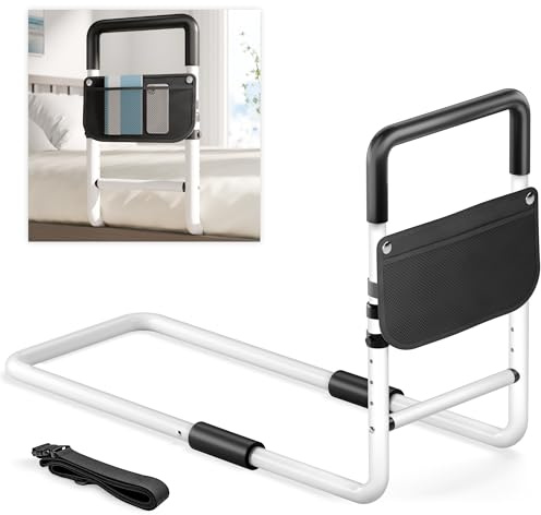songsoso Adjustable Bed Rail for Elderly Adults: Bedside Support for Seniors, Fits King‑Queen‑Full‑Twin, Heavy-Duty Medical Device for Home and Hospital Use, 300 lb Capacity