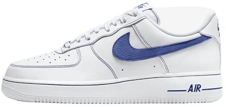 NIKE Air Force 1 '07 LV8, Sneaker Hombre, White Deep Royal Blue, 46 EU