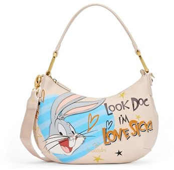 Braccialini Borsa a Spalla Donna Amy Mezzaluna con Bugs Bunny 2025
