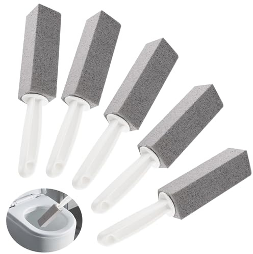 YFLeomry Lot de 5 pierres ponces pour toilettes, pierre ponce avec 5 poignées, pierre de nettoyage pour toilettes, salle de bain, lavabo, urine