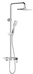 Vente-unique - Einfache Duschsäule Jizeo -L 40cm x B 35.5cm x H 126cm- Edelstahl - silberfarben