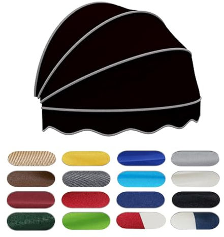 120/130/140 cm Tende Cappottina Da Sole Per Esterno, Tendelino Per Porta A Cupola, Tende Da Sole Per Protezione Solare, con Telaio, per Patio Negozio Giardino(Black,140 cm/55.11 in)